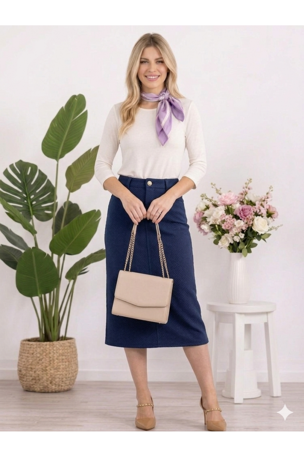 Classic Charm Midi Skirt