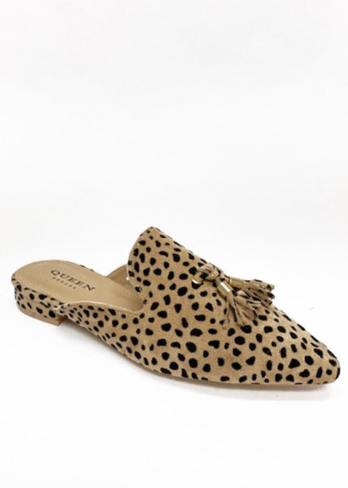 Darcy Pointed Tassel Mules | Leopard
