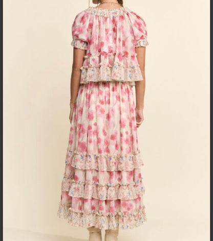 Blushing Garden Tiered Maxi Set
