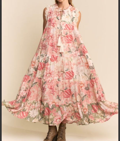 Garden Romance Floral Maxi Dress
