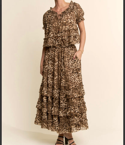 Wild Elegance Leopard Maxi Set