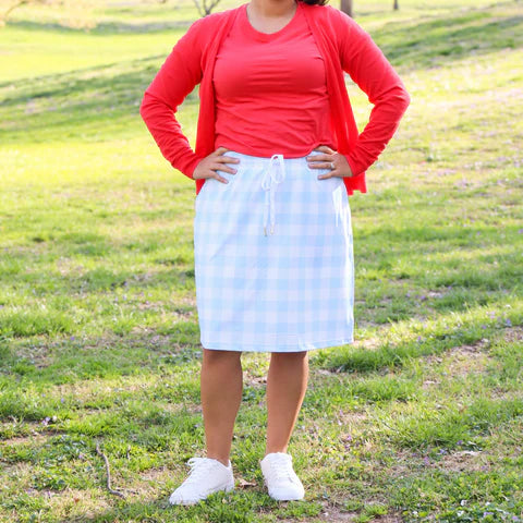 Blue Gingham Athletic Skirt