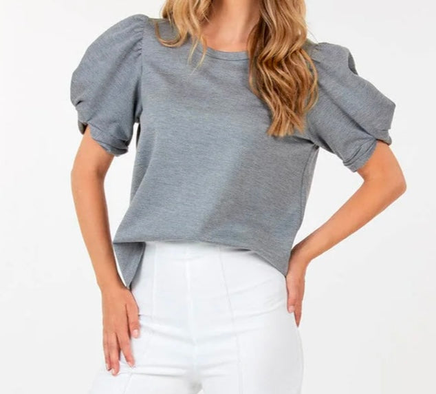 Women's Short Puff Sleeve Blouse