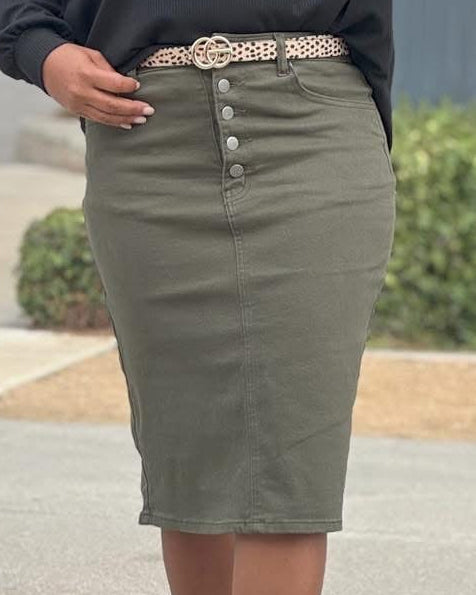 Bria Color Denim Skirts
