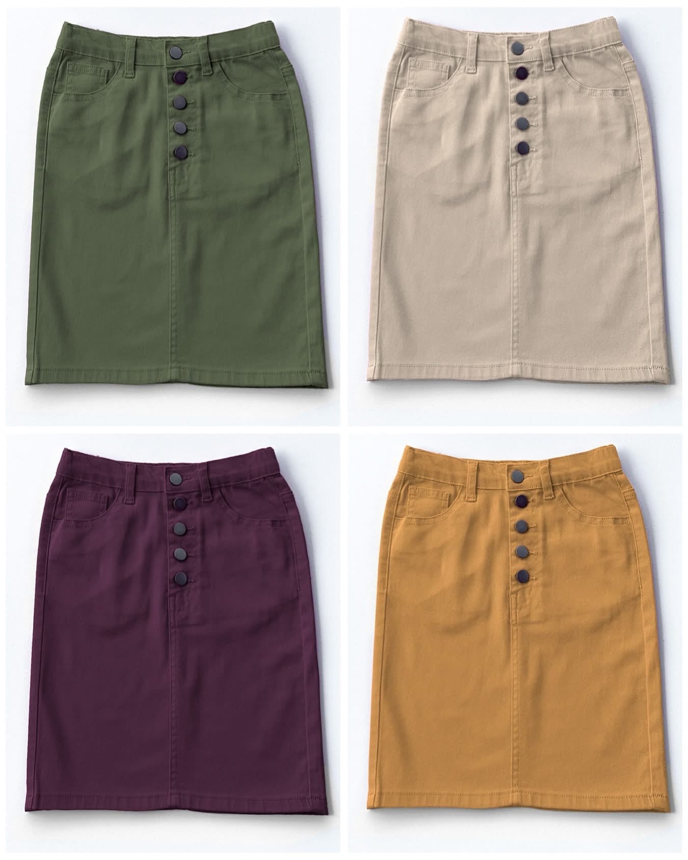 Bria Color Denim Skirts