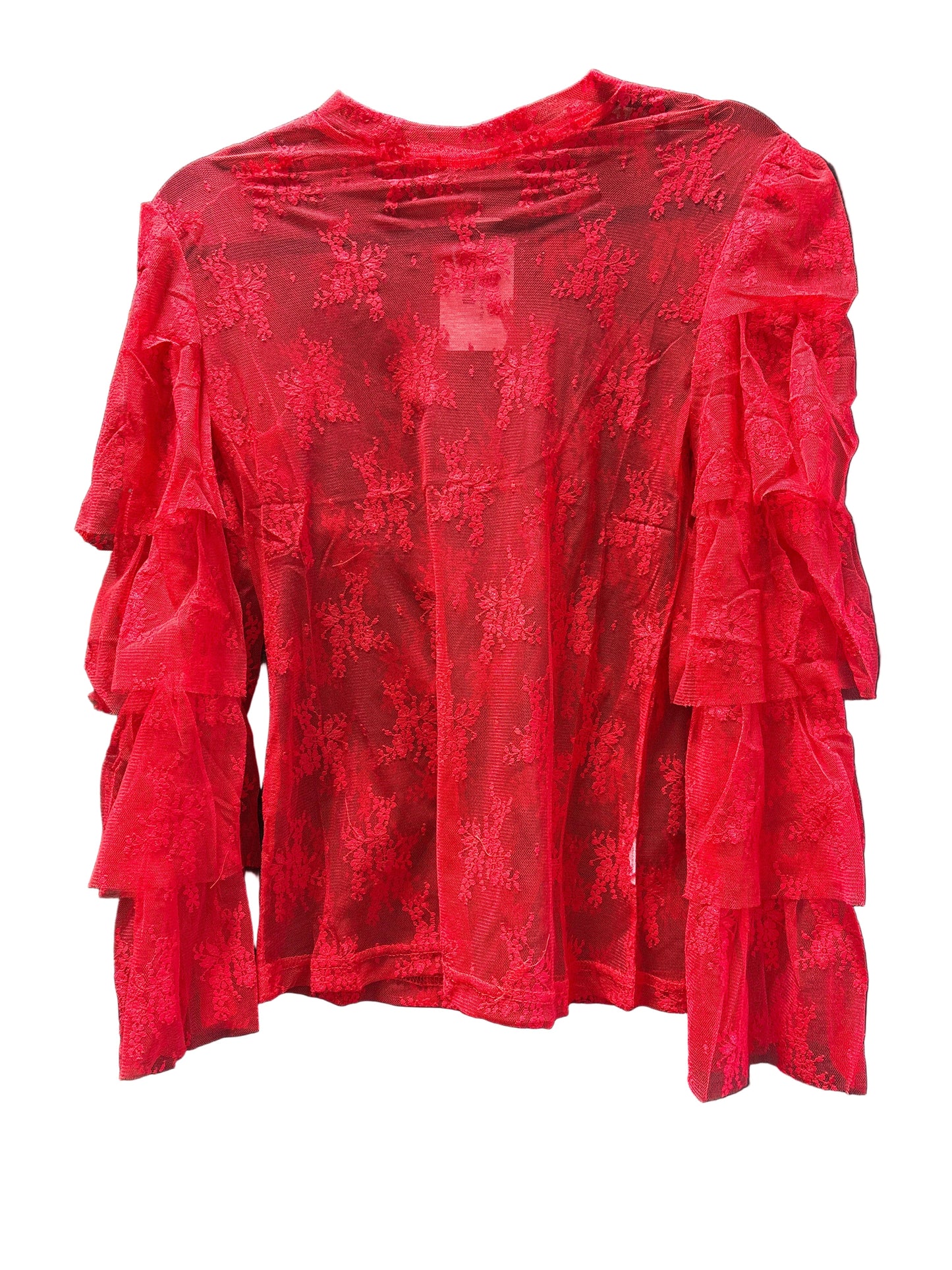 Lace Ruffle Mesh Top