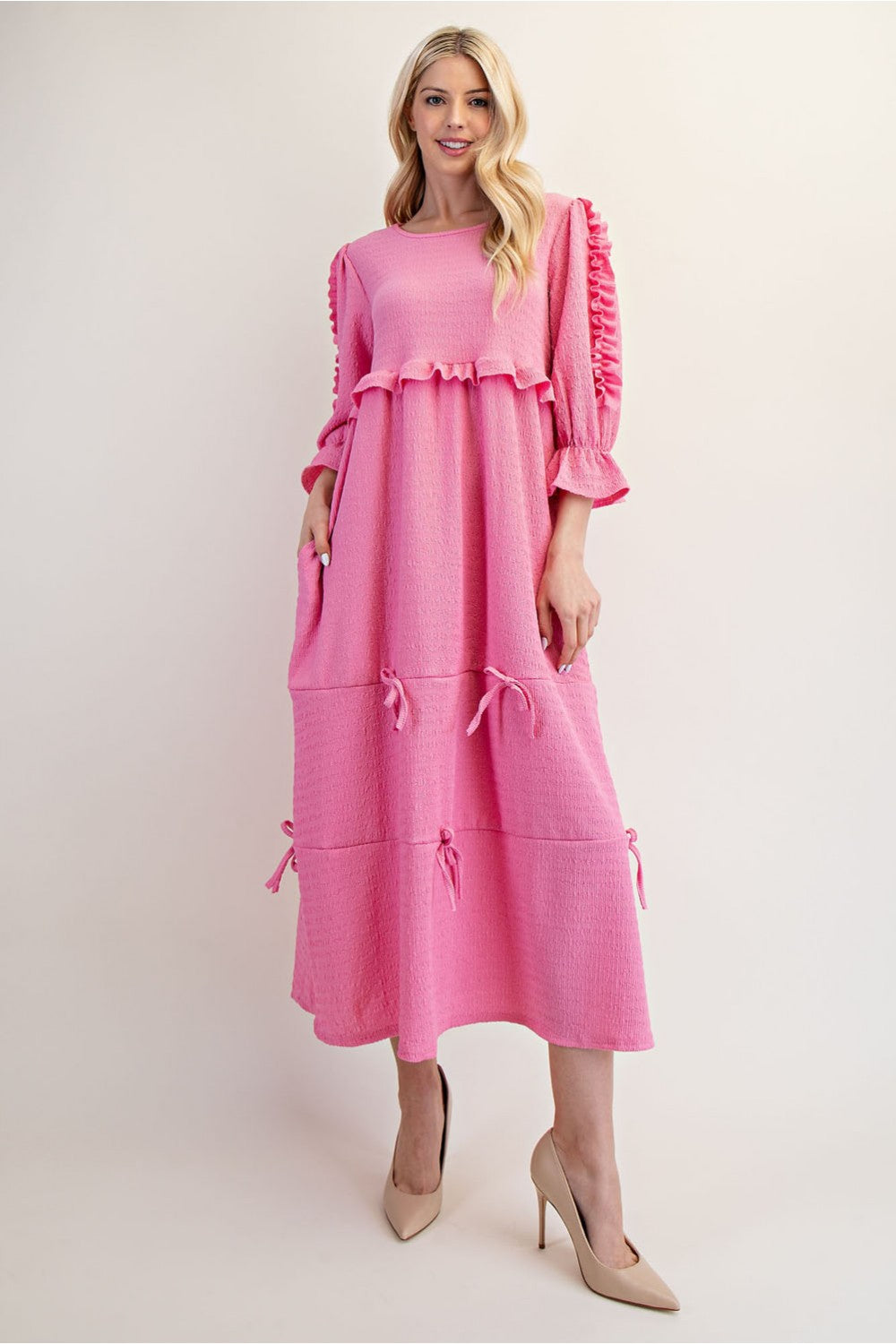 All Over Bow Midi Dress