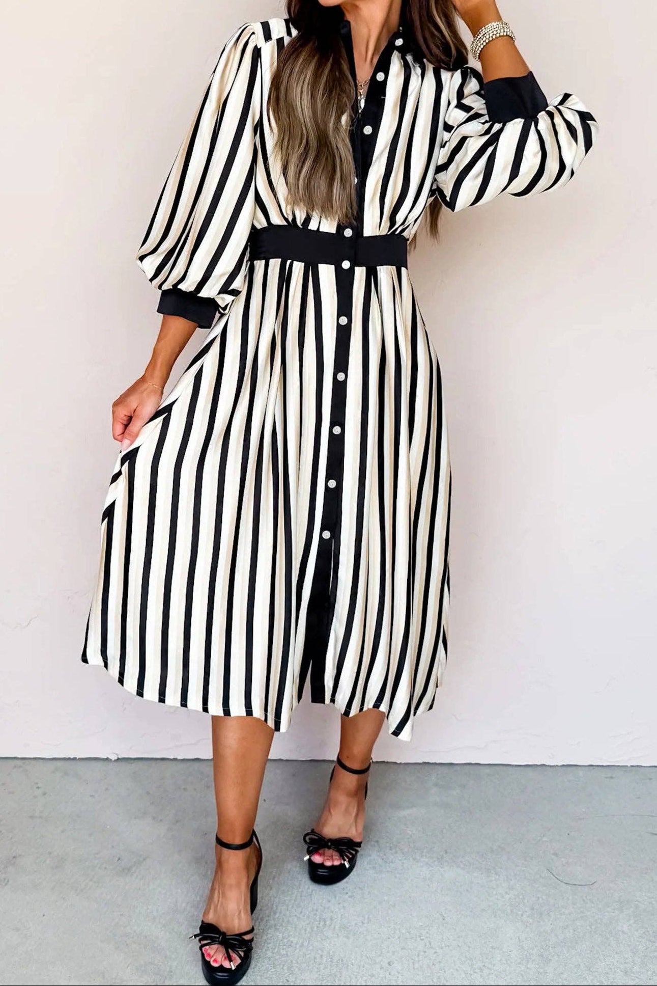 Monroe Stripe Midi Dress
