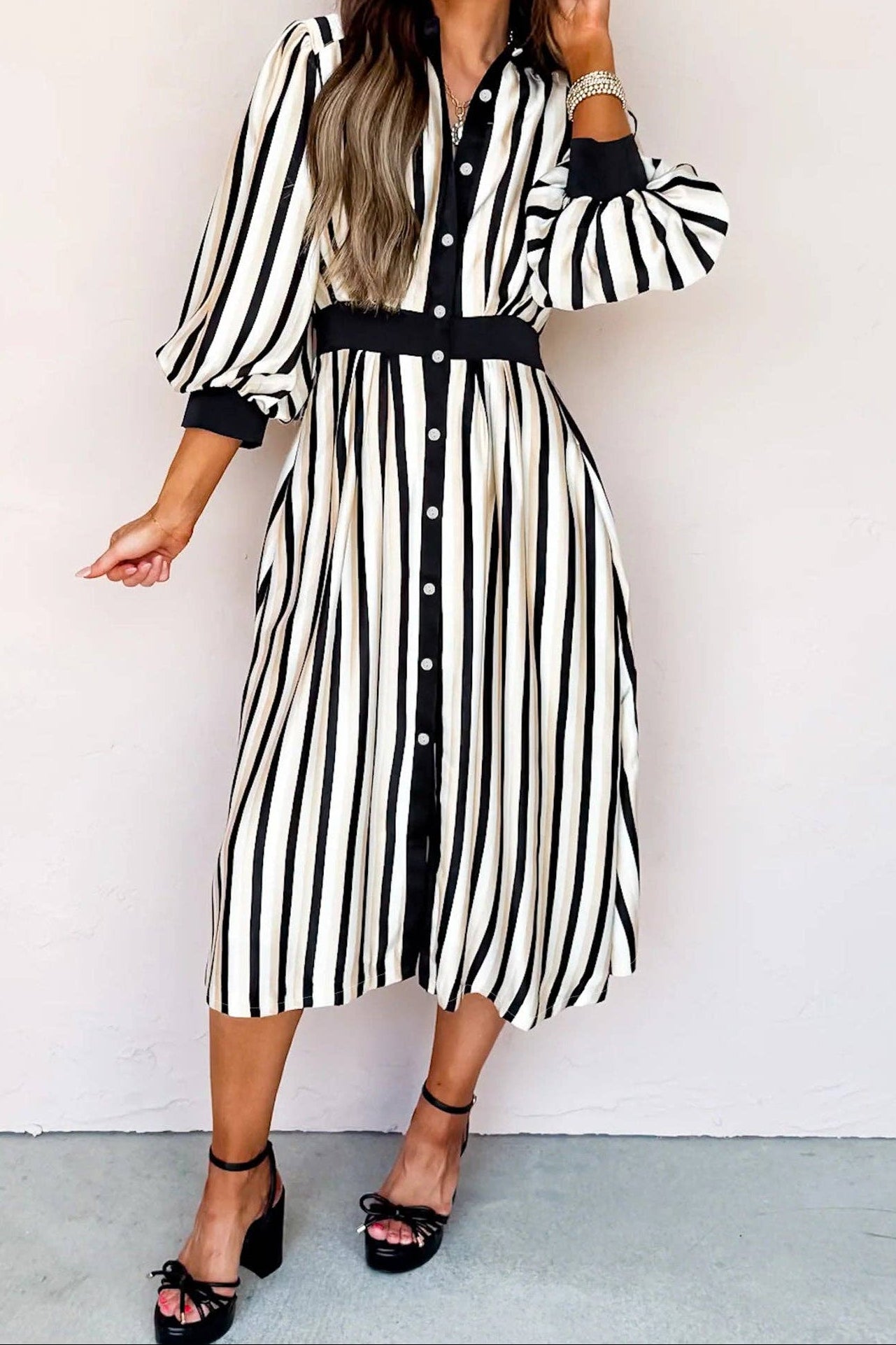 Monroe Stripe Midi Dress