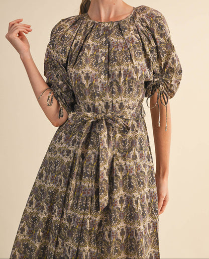 Olive Grove Midi Dress
