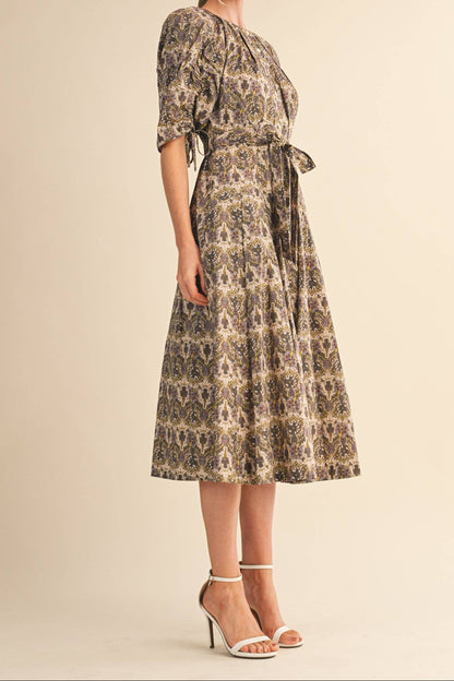 Olive Grove Midi Dress