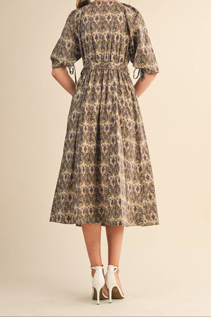 Olive Grove Midi Dress