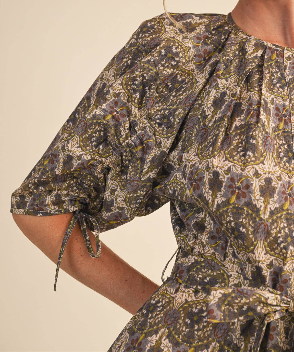 Olive Grove Midi Dress