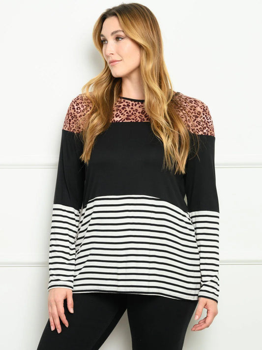 Women's Long Sleeve Contrast Top