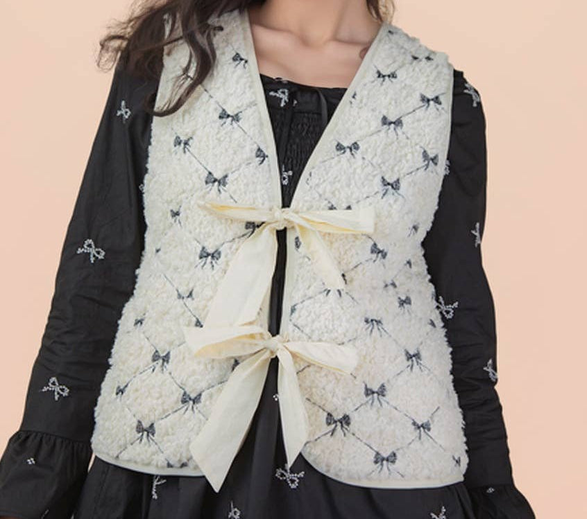 Sweet Bow Sherpa Vest