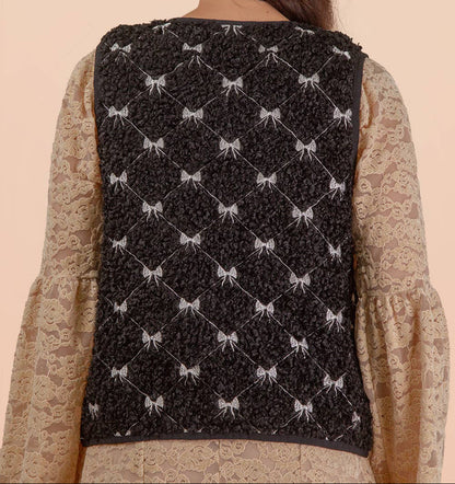 Sweet Bow Sherpa Vest