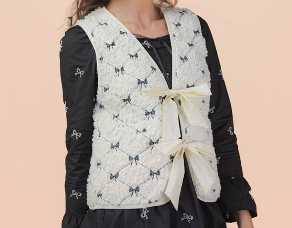 Sweet Bow Sherpa Vest