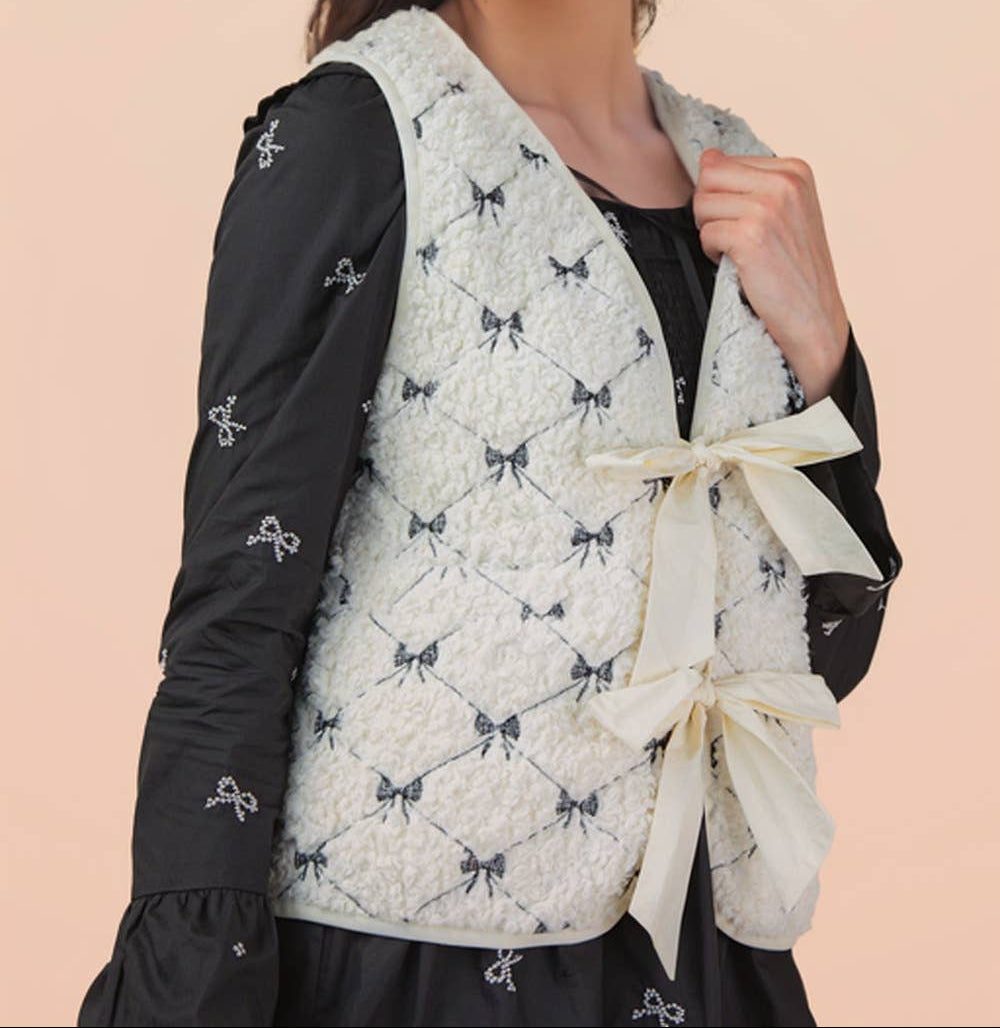 Sweet Bow Sherpa Vest