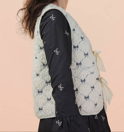 Sweet Bow Sherpa Vest