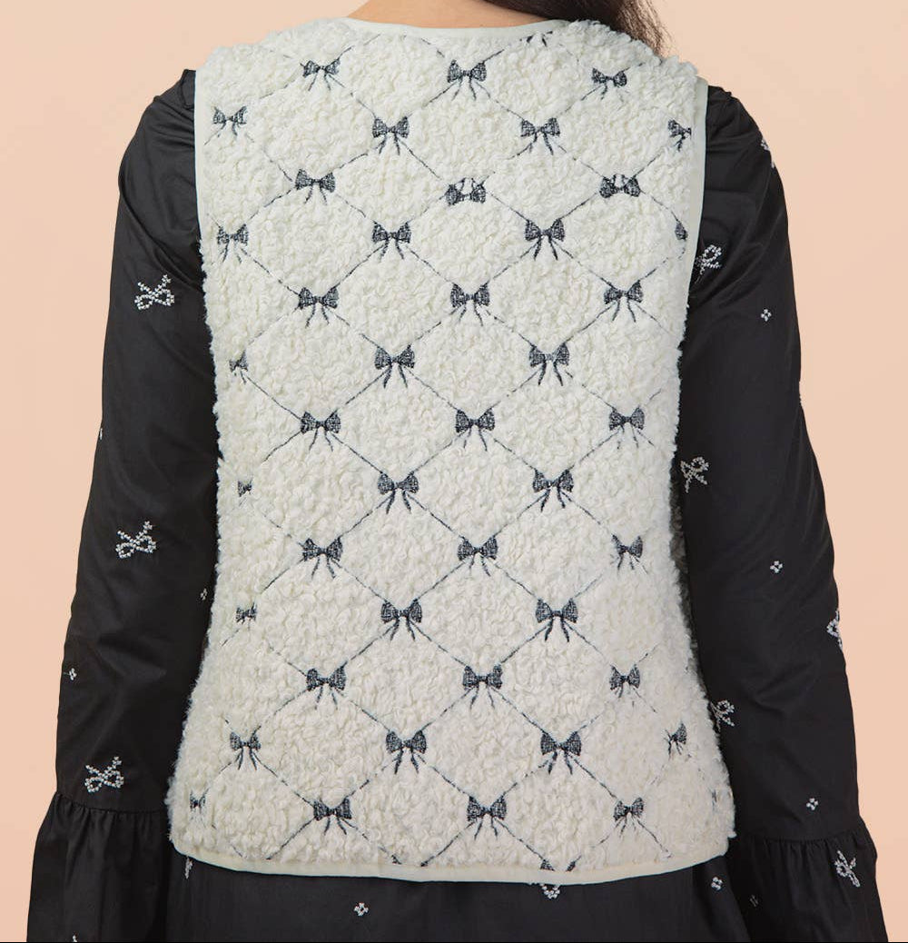 Sweet Bow Sherpa Vest