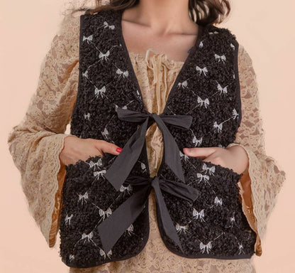 Sweet Bow Sherpa Vest