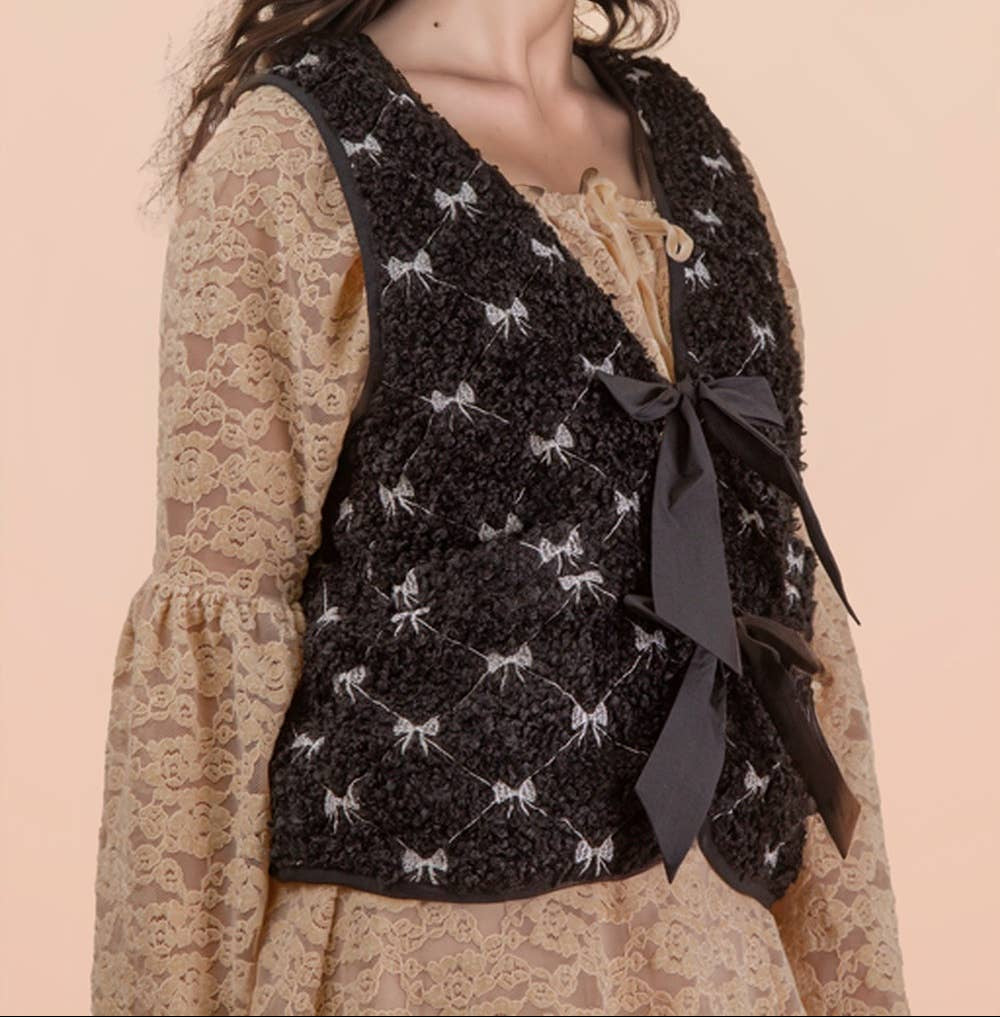 Sweet Bow Sherpa Vest