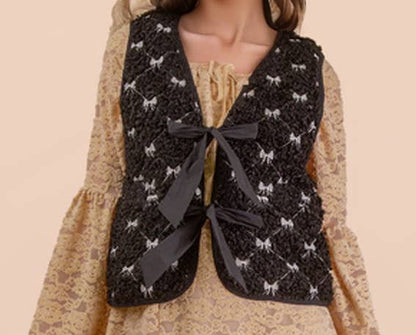Sweet Bow Sherpa Vest