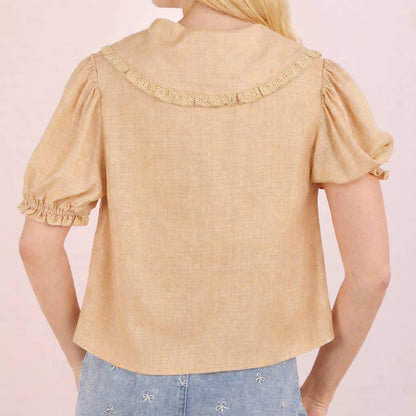 Sweet Caroline Eyelet Tie Blouse