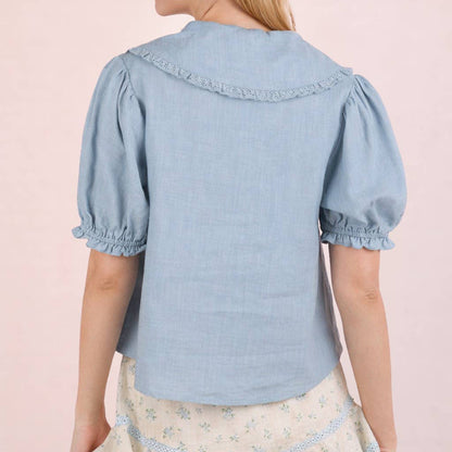 Sweet Caroline Eyelet Tie Blouse