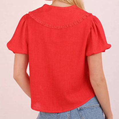 Sweet Caroline Eyelet Tie Blouse