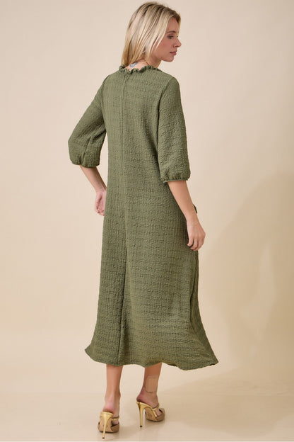Textured A-Line Dress with Pockets