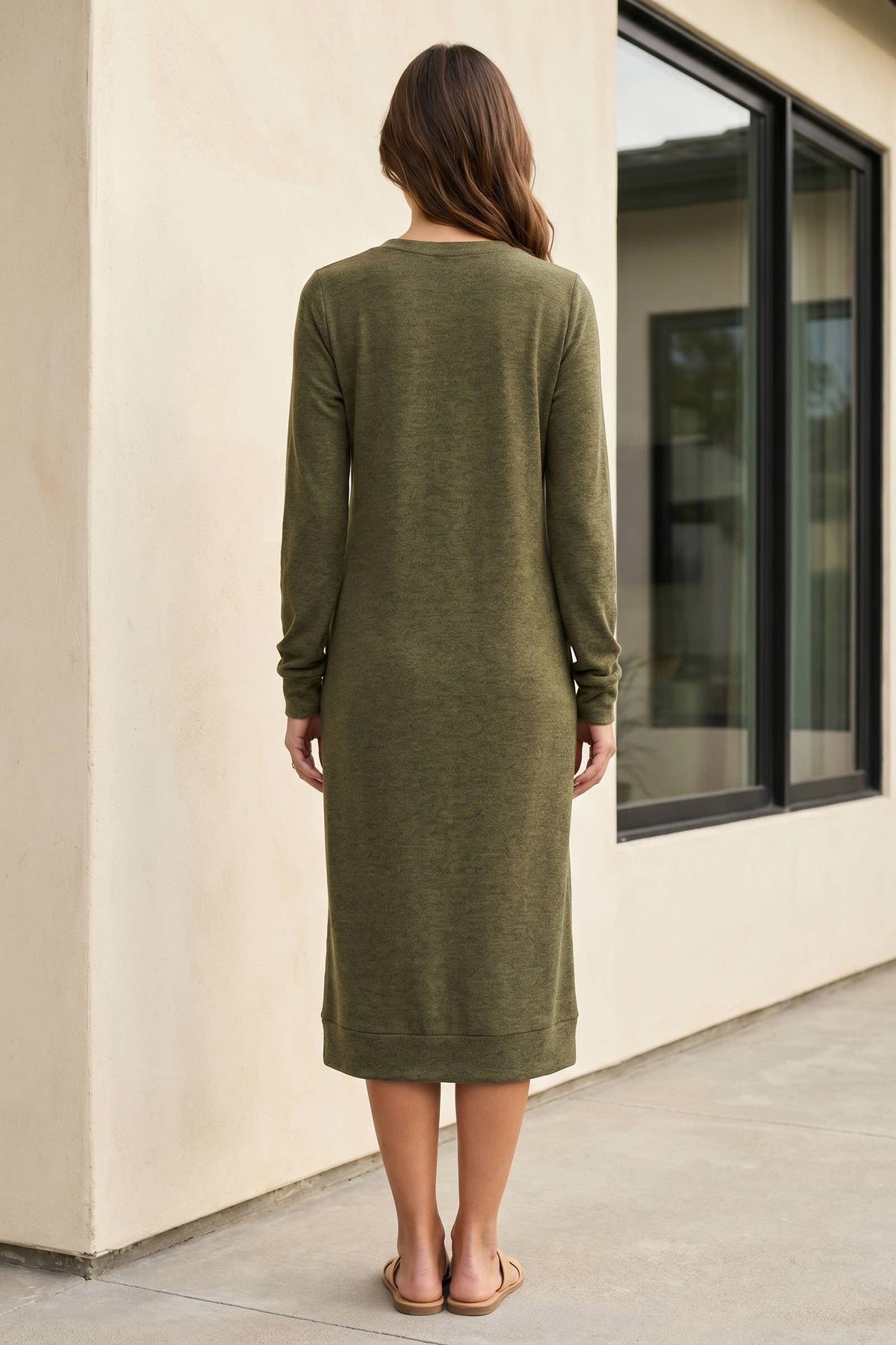 Timeless Comfort Hacci Knit Midi Dress