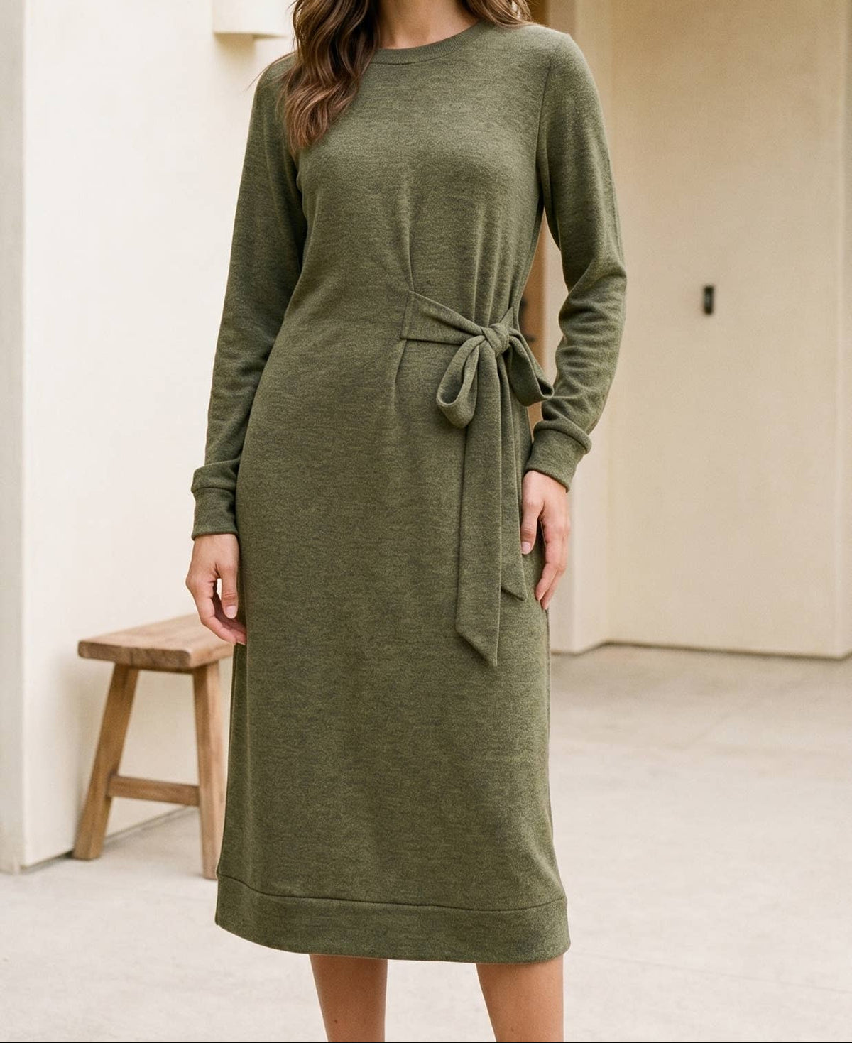 Timeless Comfort Hacci Knit Midi Dress