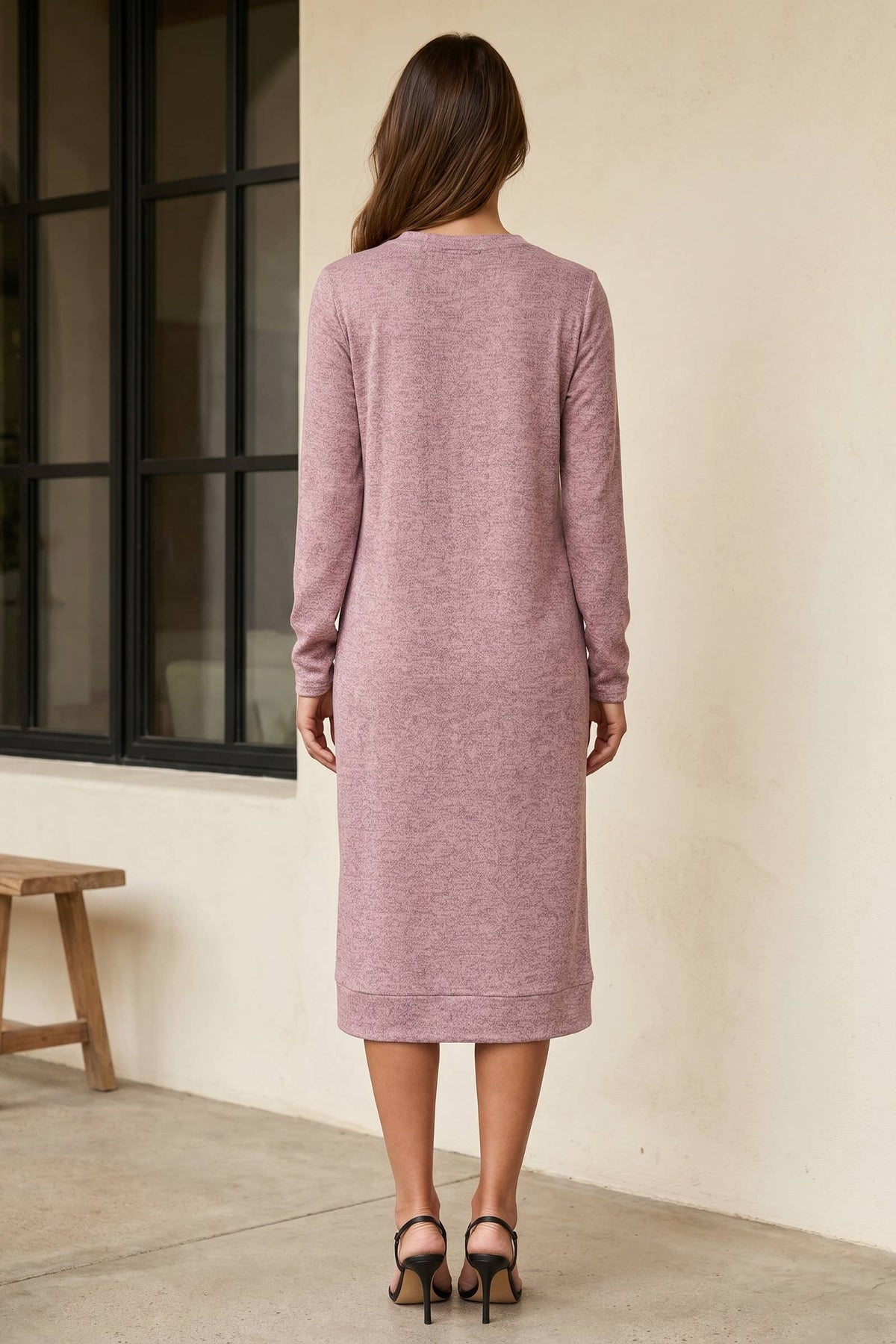 Timeless Comfort Hacci Knit Midi Dress