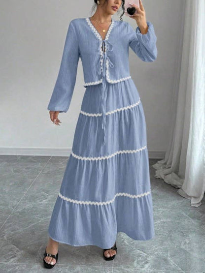 Timeless Grace Scalloped Skirt Set