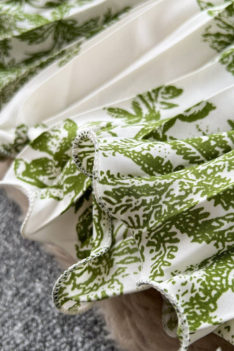 Floral Elegance Pleated Midi Skirt