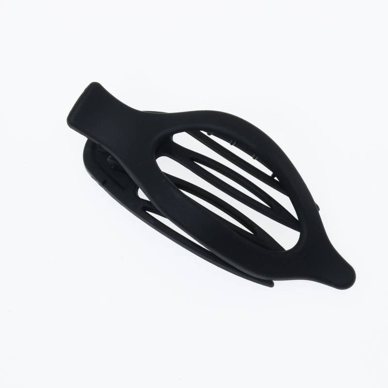 Oval Lay-Flat Hair Claw Clip - Black