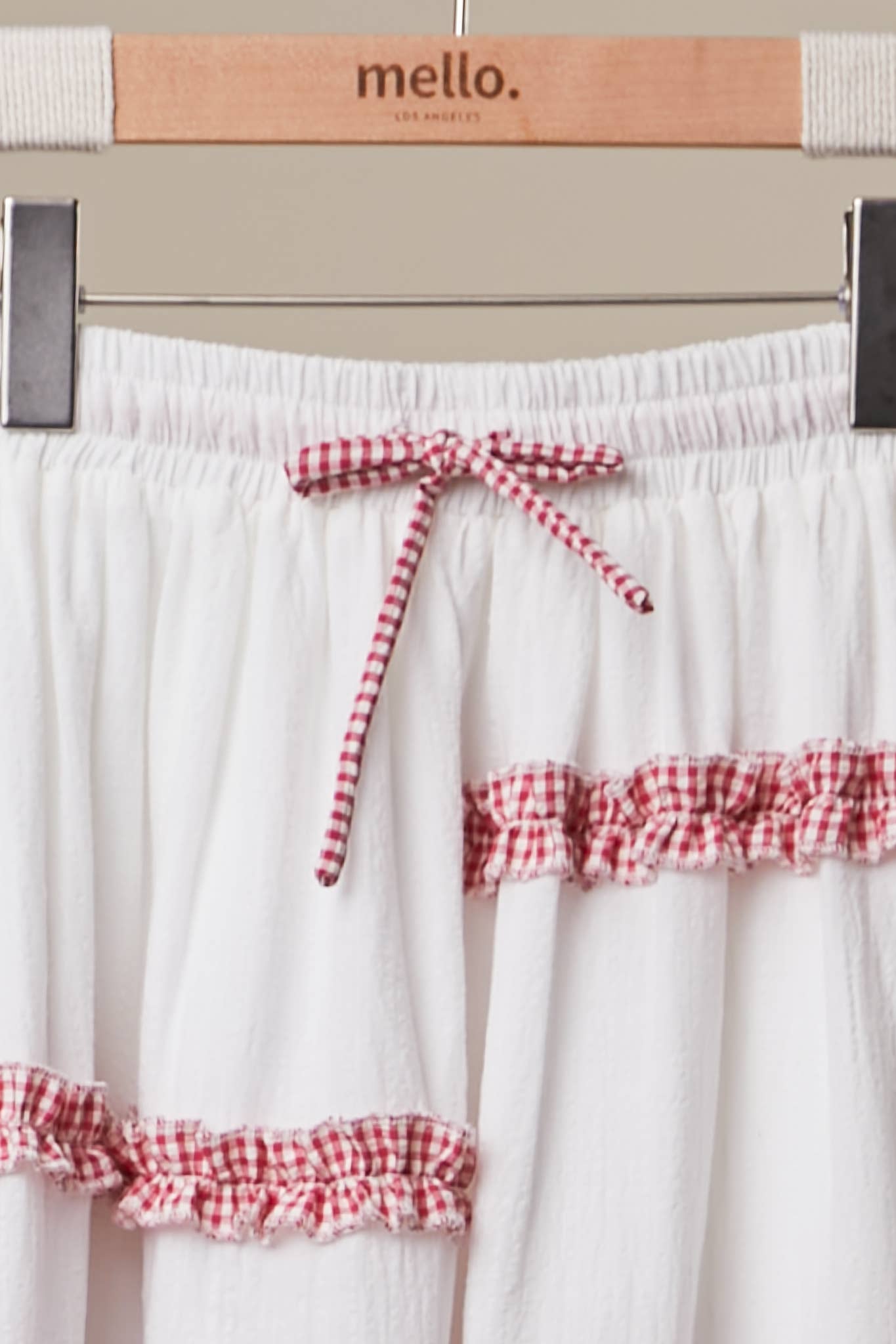 Gingham Lace Ruffle Skirt