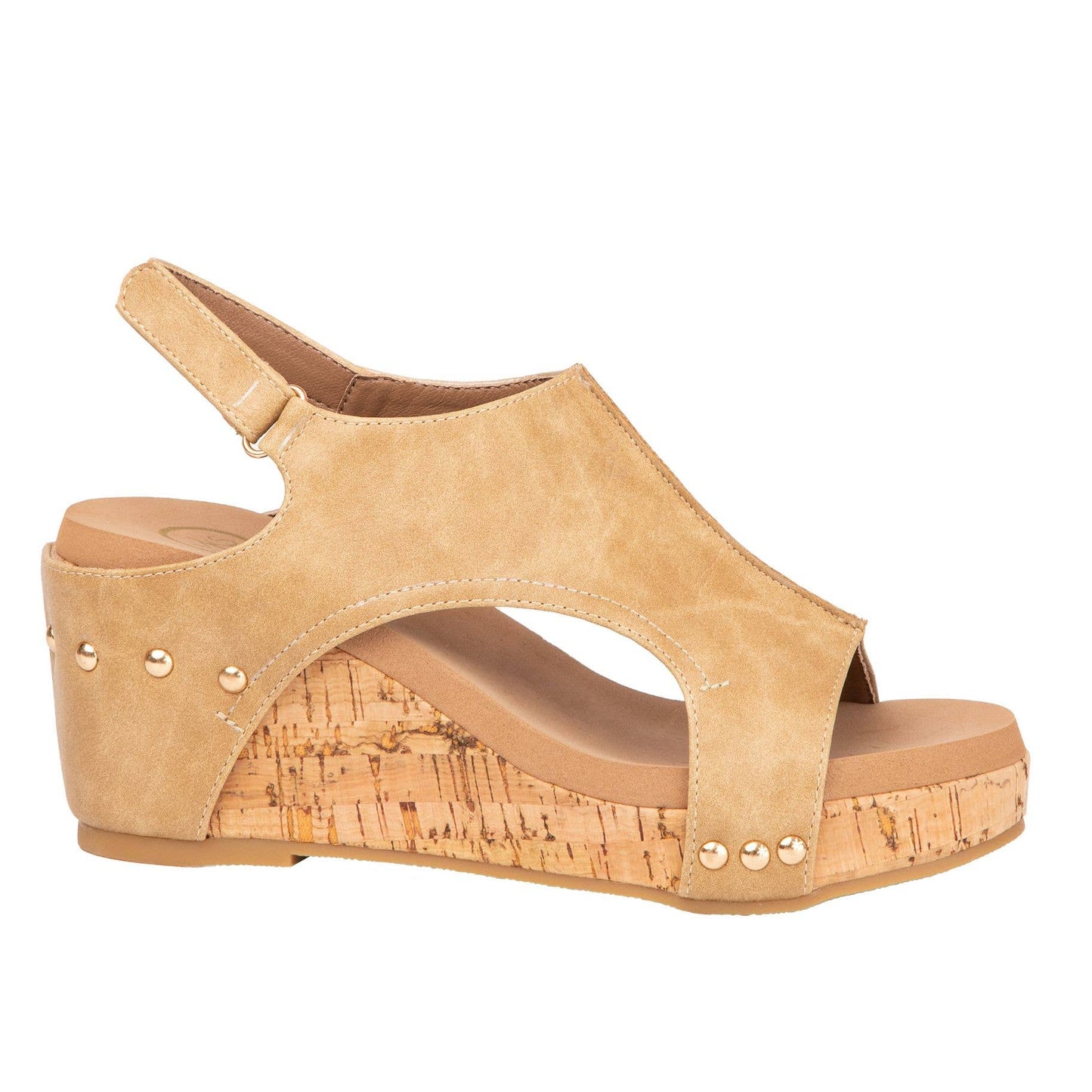 Hannah Peep Toe Cork Women Platform Sandal Velcro Slingback