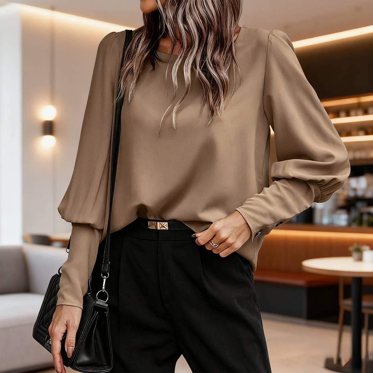 Elegant Coffee Dress Shirt