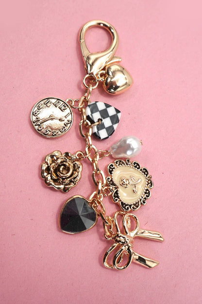 Floral & Bow Heart Bag Charm Collection